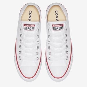 Converse White Sneakers with Red Accents